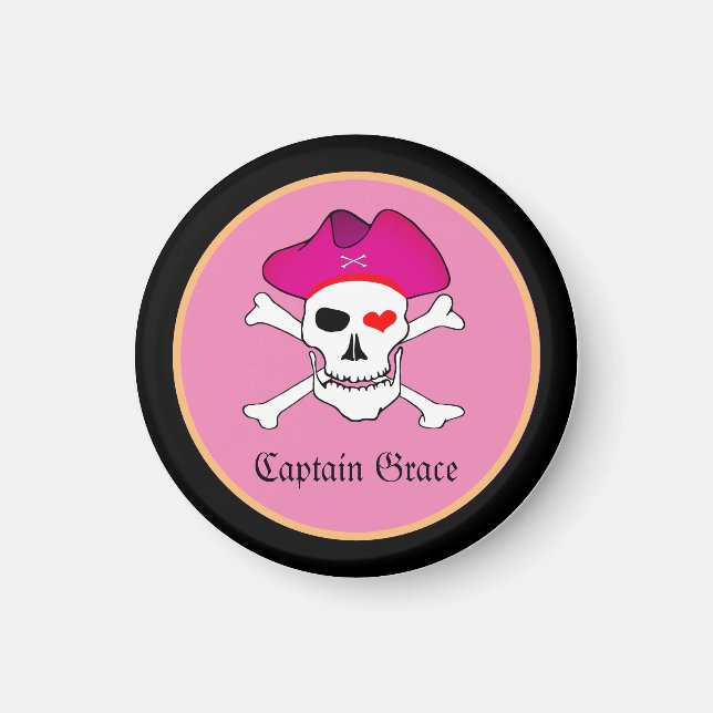Kapten "Grace" & Pirater - Skattkammarön /Flickor Magnet (Framsidan)