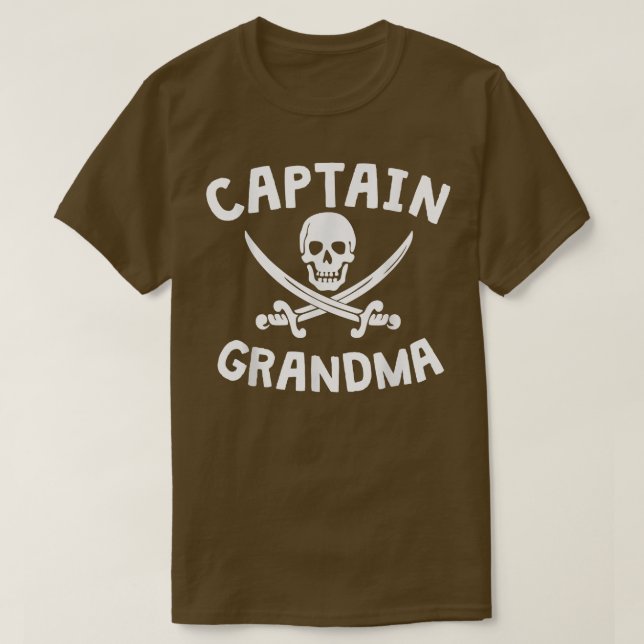 Kapten Grandma Pirat Funny  T Shirt (Design framsida)