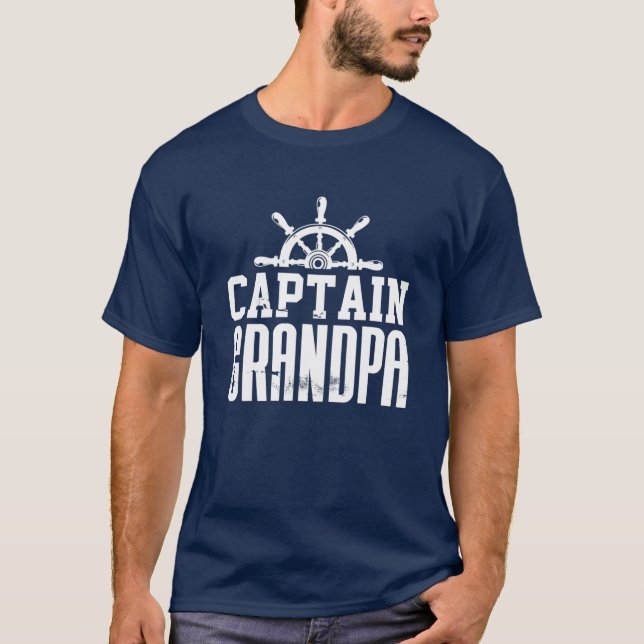 Kapten Grandpa Funny Family Sailing Boat Älskare S T Shirt (Framsida)