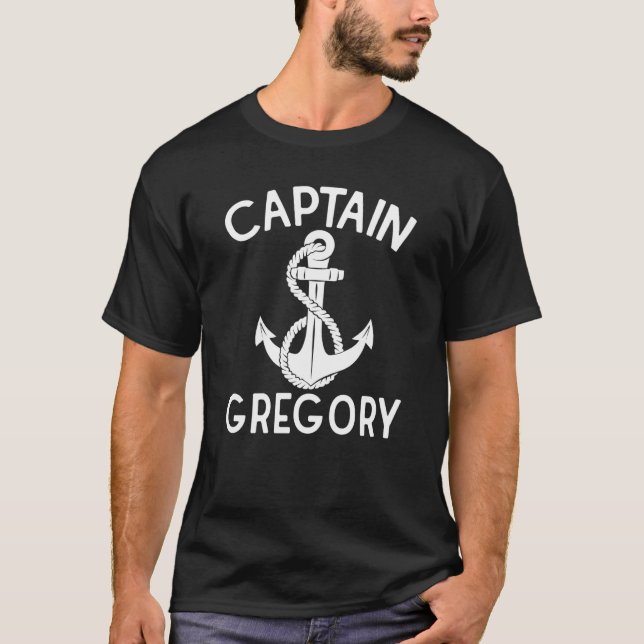 Kapten Gregory Anchor Boating Frakt Yacht Boat T Shirt (Framsida)