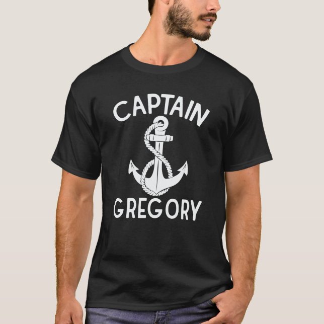 Kapten Gregory Ankar Båt Båtfartyg Yacht T Shirt (Framsida)