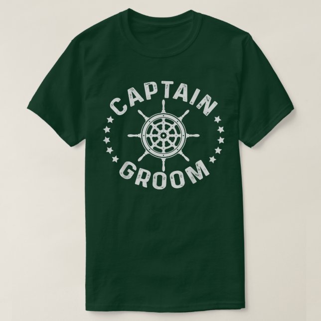 Kapten Groom Sailboat Sailship Sailing Frakt Saili T Shirt (Design framsida)
