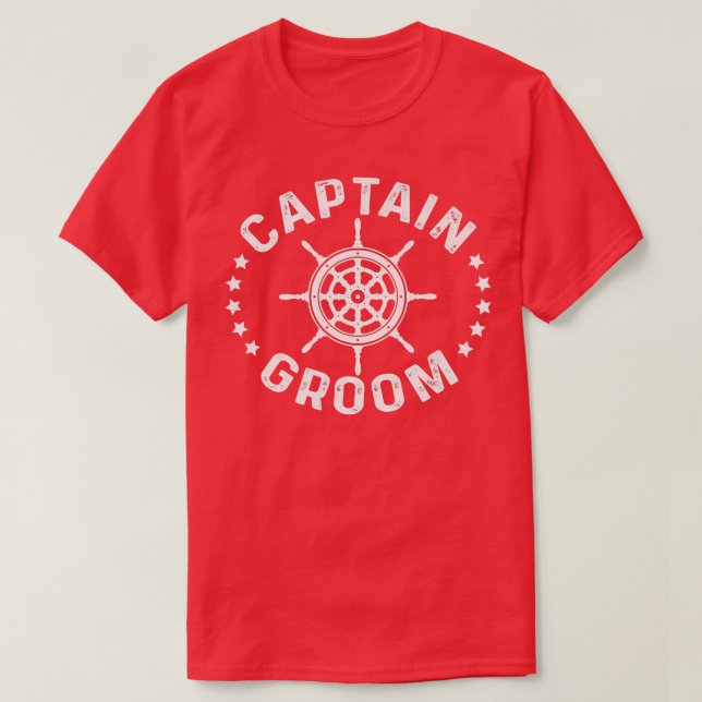 Kapten Groom Sailboat Sailship Sailing Frakt Saili T Shirt (Design framsida)