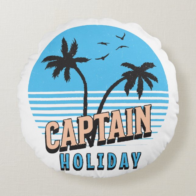 Kapten Holiday Rund Kudde (Framsidan)