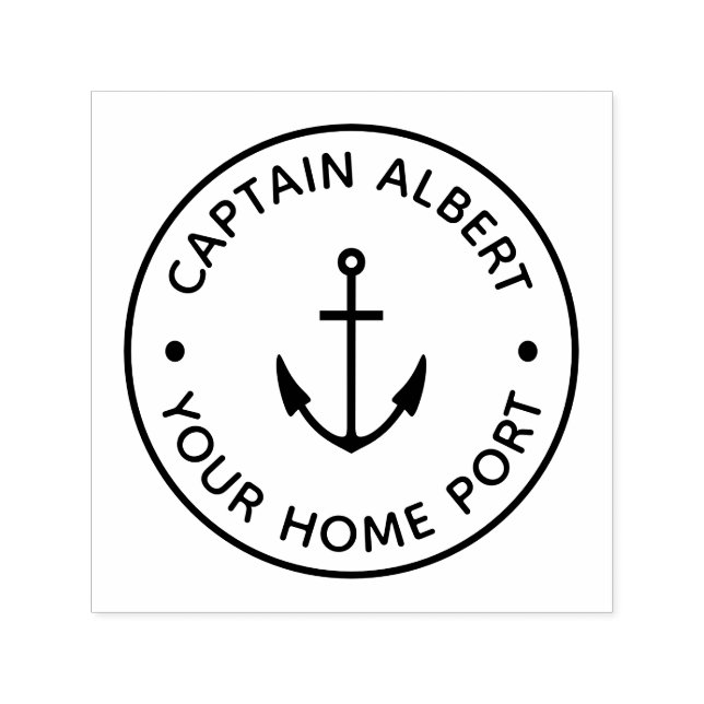 Kapten Home Port Anchor Self Inking Frimärke Självfärgande Stämpel (Design)