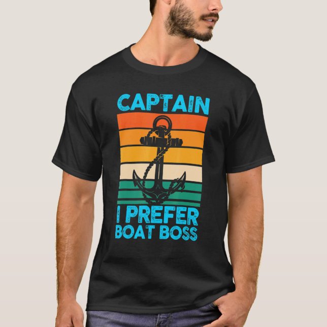 Kapten I Prefer Boat Chef Boat Boat Boating T Shirt (Framsida)