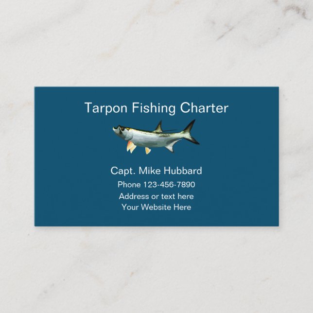 Kapten i Tarpon Fishing Boat Visitkort (Framsida)