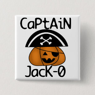 Kapten Jack=O Halloween-skjortor och presenter Knapp