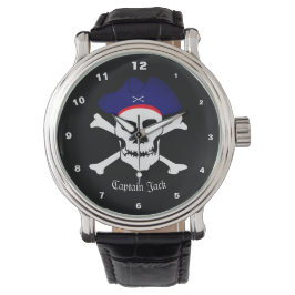 Kapten Jack Watch, Pirater Flagga, Skull/Boating Armbandsur