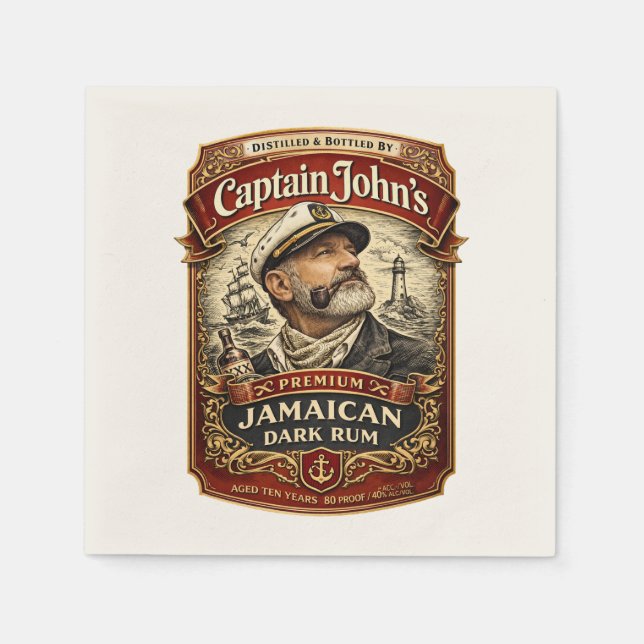 Kapten Johns Premium Jamaicanska romdricksservette Pappersservett (Framsidan)