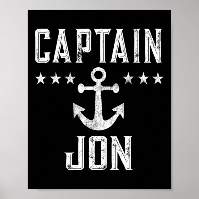 Kapten Jon Boating Gift for Boat Älskare Poster (Framsidan)