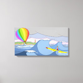 Kapten Kayak och ballongen Canvastryck