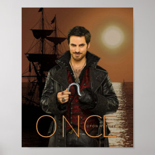 Kapten Krok Tecknad Sunset Poster
