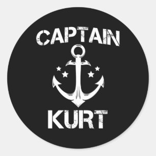 Kapten Kurt Personlig Namn Boat Runt Klistermärke