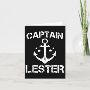 Kapten Lester Funny Birthday Personlig Namn Bo Kort