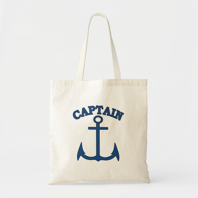 Kapten Light Blue Anchor Canvas Tote Bag Tygkasse (Framsidan)