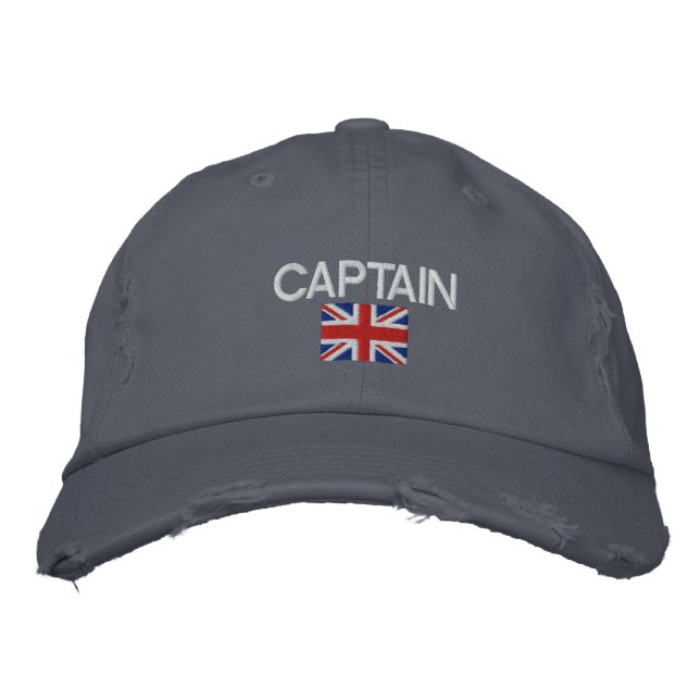 Kapten Logotyp Union Jack Sailing Broderad Keps (Framsida)