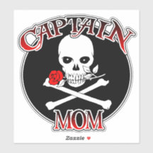 Kapten Mamma Anpassningsbar-cut Vinyl Stickers