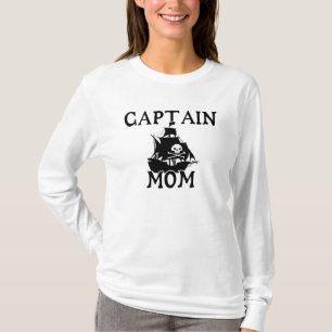Kapten Mamma Dam Långärmad (Passande) T-shirt