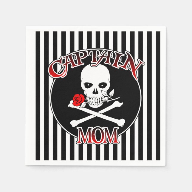 Kapten Mamma Pappra Napkins Pappersservett (Framsidan)