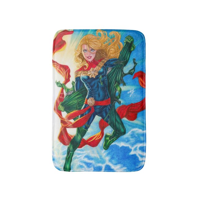 Kapten Marvel ~ Carol Danvers Badrumsmatta (Framsidan (Vertikal))
