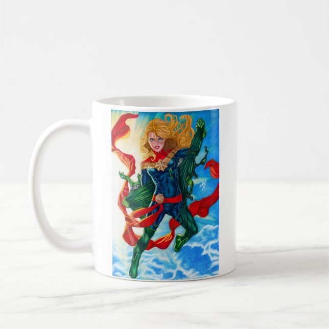 Kapten Marvel ~ Carol Danvers Kaffemugg (Vänster)