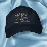 Kapten med ankarPersonlig Broderad Keps<br><div class="desc">Kaptenens kapsyl är perfekt för sjömän.. kaptenens och personligens kapsyl och ankarsockel från Ricaso</div>