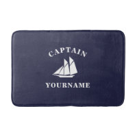 Kapten med ditt namn Sailboat Nautical Bath Mat