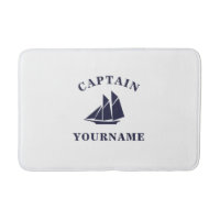 Kapten med ditt namn Sailboat Nautical Bath Mat