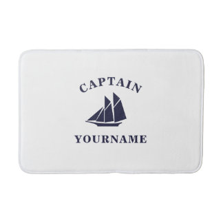 Kapten med ditt namn Sailboat Nautical Bath Mat Badrumsmatta