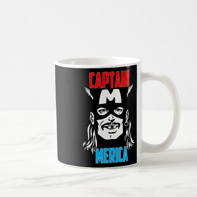 Kapten Merica Drinking Independence day 4th Of Ju Kaffemugg (Höger)