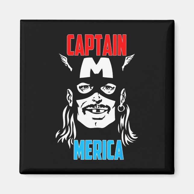 Kapten Merica Drinking Independence day 4th Of Ju Magnet (Framsidan)