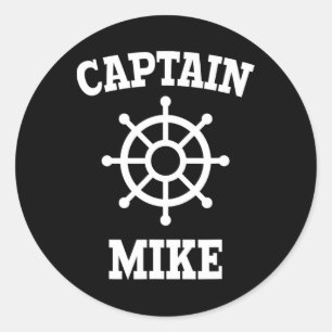 Kapten Mike T Shirt Runt Klistermärke