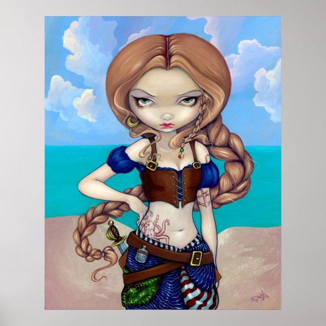 Kapten Molly Morgan Art Print - Pirat Girl Poster (Framsidan)