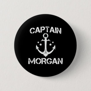 Kapten Morgan Funny Birthday Personlig Surname Knapp