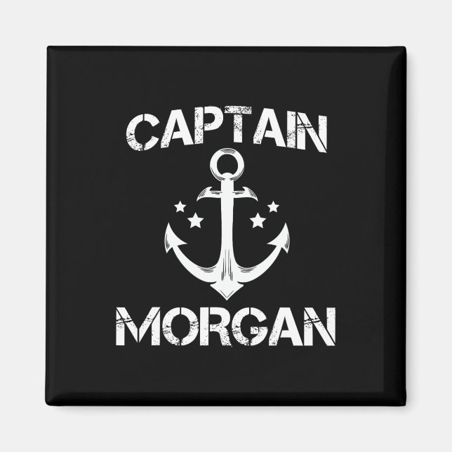 Kapten Morgan Funny Birthday Personlig Surname Magnet (Framsidan)