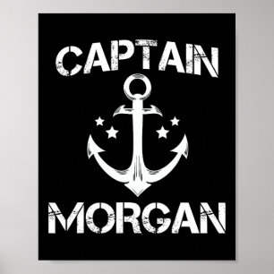 Kapten Morgan Funny Birthday Personlig Surname Poster