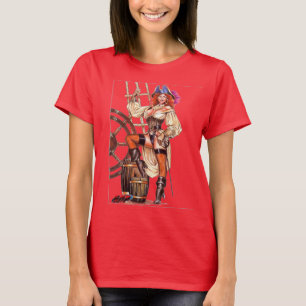 Kapten Morgan Stance från Female Pirat T Shirt