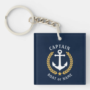 Kapten Namn Anchor Guld Laurel Bild Back Blue