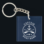 Kapten Namn Anchor Oars Stars Photo Back<br><div class="desc">Ett nautiskt tema, två sidokedjor med bakåtriktad foto. På framsidan står er personlig namn, båt namn eller annan text, och kaptenen rankas eller annan titel som önskas. På framsidan finns också ett ankare för anpassningsbar med päron, stjärnor och repcirkel. Baksidan har ditt personliga foto eller båt bild. Den här nyckelringen...</div>