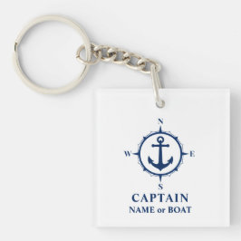 Kapten Namn Boat Compass Anchor Photo Back White