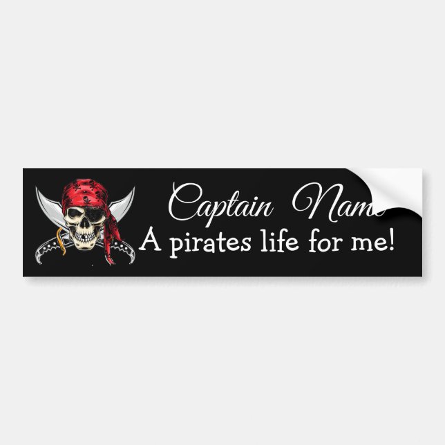Kapten Namn Pirat Legend Black Bildekal (Framsidan)