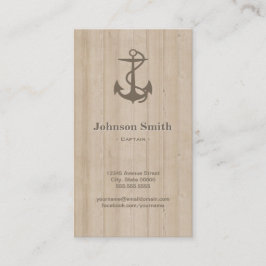 Kapten - Nautical Anchor Wood Visitkort