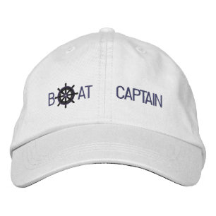 Kapten Nautical Frakt Wheel Anpassningsbar Boating Broderad Keps