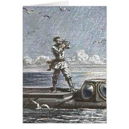 Kapten Nemo Verne 20 000 leagues Sci Fi Art Hälsningskort