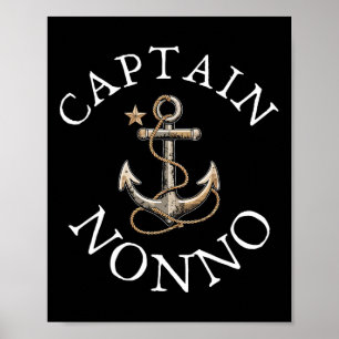 Kapten Nonno Boat Sailing Boating Vintage Anchor Poster
