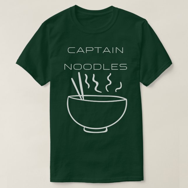 Kapten Noodles Typography White Design T Shirt (Design framsida)