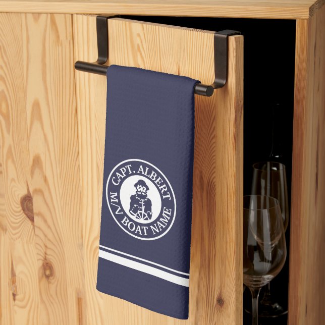 Kapten Old SCruff Logotyp Personlig Kitchen Towel Kökshandduk (Thirds Fold)