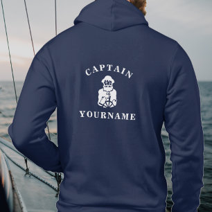 Kapten Old Scruff med ditt namn Nautical Hoodie T Shirt