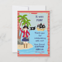 Kapten på piratskeppets födelsedagsfest tack kort